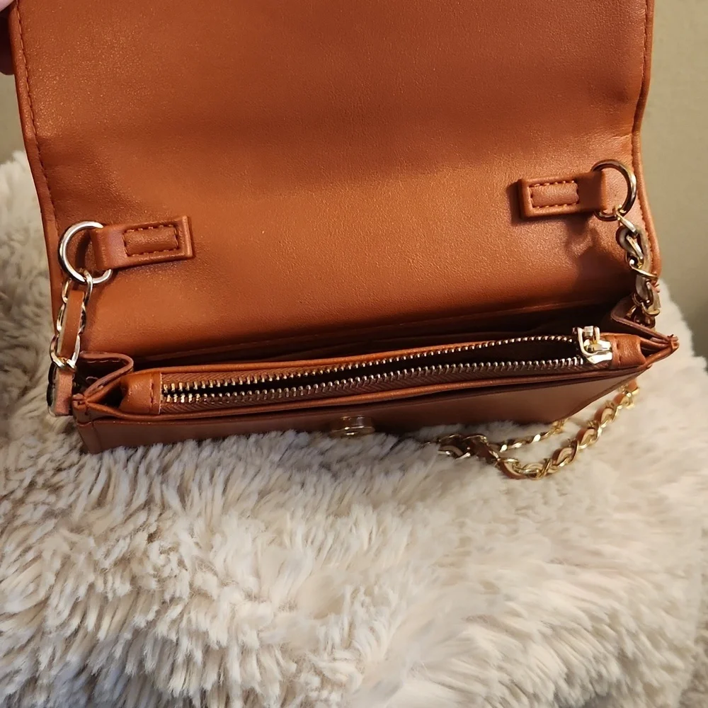 Bebe quilted bag with Gold rope chain cross body bag. Gently Used - Picture 12 of 16